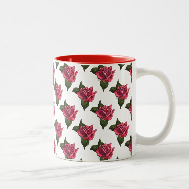 Tasse 2 Couleurs Motif rose (Droit)