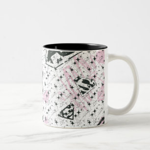Tasse 2 Couleurs Motif rose et blanc de Supergirl de logo