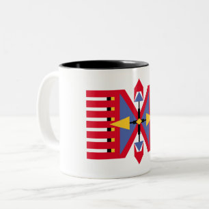 Tasse 2 Couleurs motif textile traditionnel indian-américain