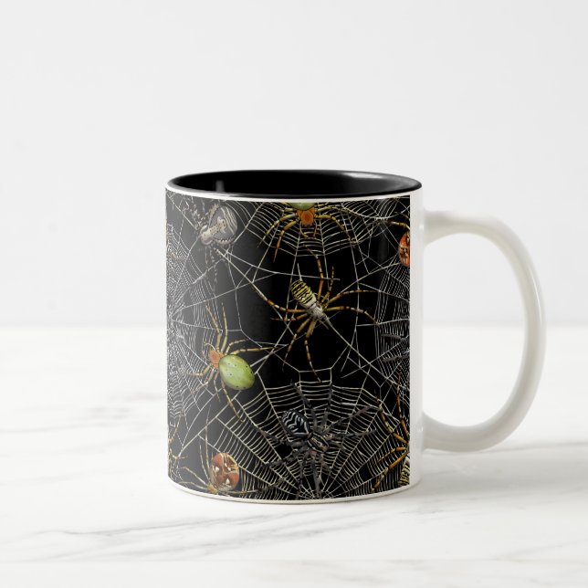Tasse 2 Couleurs Motif Web des araignées réalistes (Droit)