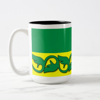 Tasse 2 Couleurs Motifs feuille verts