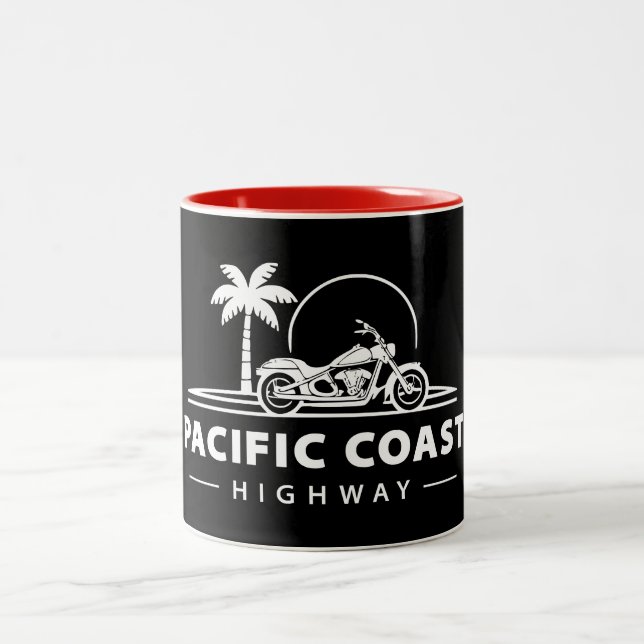 Tasse 2 Couleurs Moto de la route côtière du Pacifique (Centre)