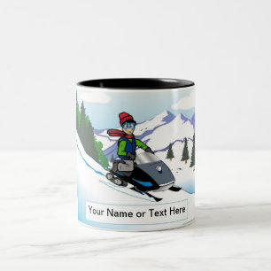 Tasse 2 Couleurs Motoneige - Dessin masculin par PrintedPerfection.