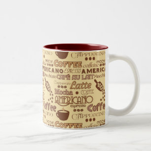 Tasse 2 Couleurs Mots de café