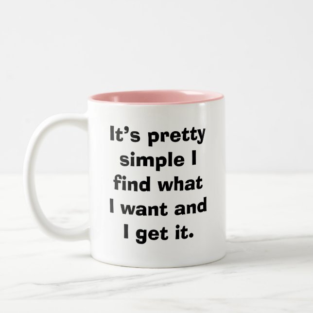 Tasse 2 Couleurs Mots inspirants en texte beige sur (Gauche)