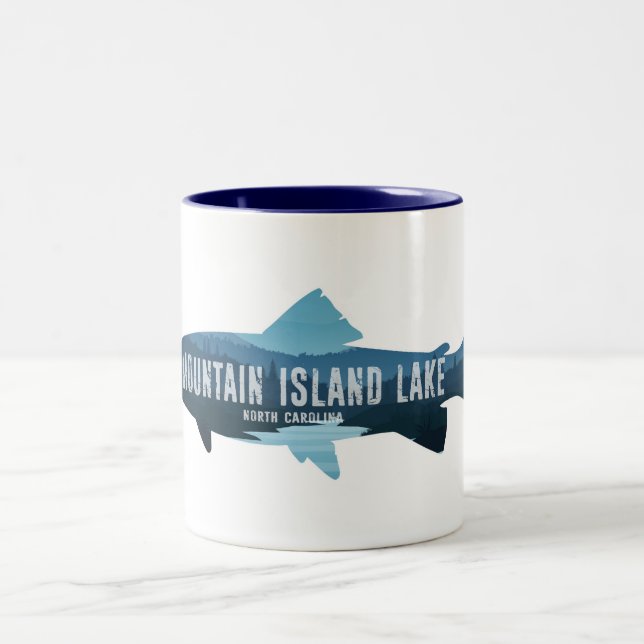 Tasse 2 Couleurs Mountain Island Lake North Carolina Fish (Centre)