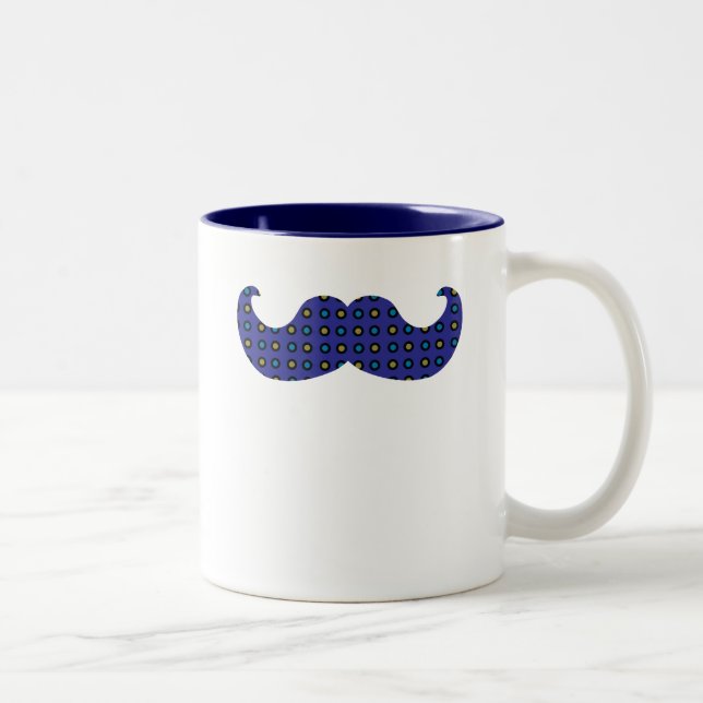 Tasse 2 Couleurs Moustache bleue (Droit)