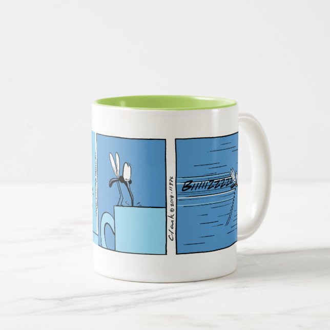 Tasse 2 Couleurs Moustique Boire du café Dessin de cochon (Devant droit)