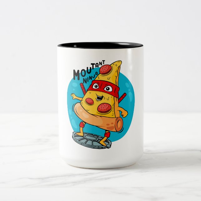 Tasse 2 Couleurs Moutant de pizza (Centre)