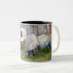 Tasse 2 Couleurs Mouton de pâturage rustique