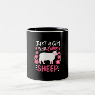 Tasse 2 Couleurs Mouton rose   Juste Une Fille Qui Aime Le Cadeau D