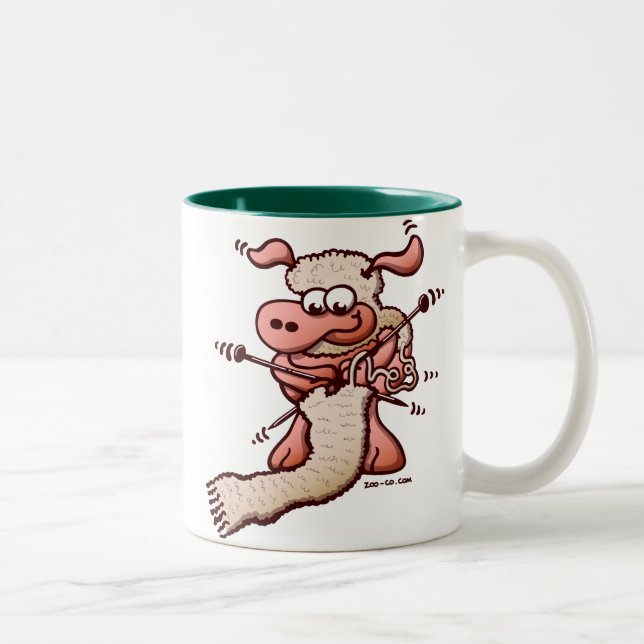 Tasse 2 Couleurs Moutons de tricot (Droit)