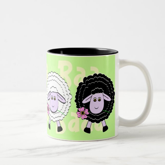 Tasse 2 Couleurs Moutons noirs et blancs (Droit)