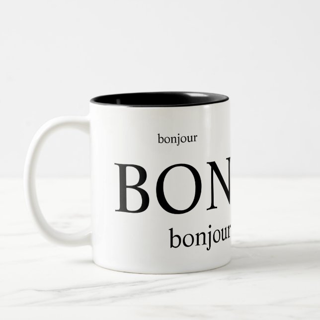 Tasse 2 Couleurs Mug/BONJOUR (Gauche)