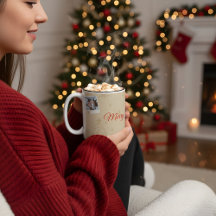 « Mug de Noël avec photo de famille personnalisée