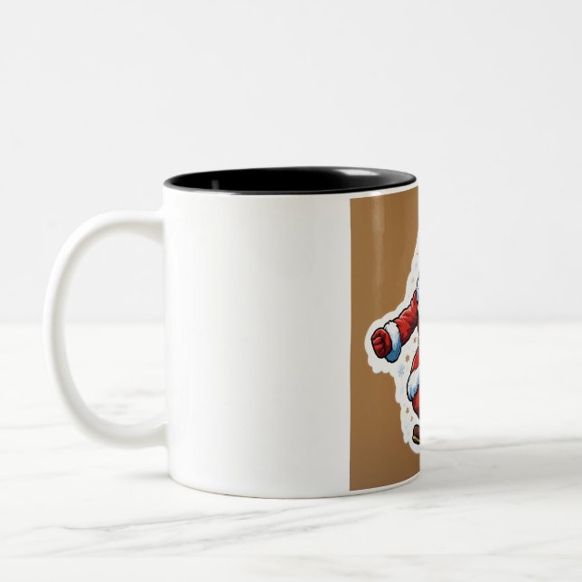 Tasse 2 Couleurs "Mug du Père Noël Festif" (Gauche)