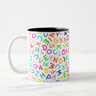 TASSE 2 COULEURS MULTICOLORED LETTERS