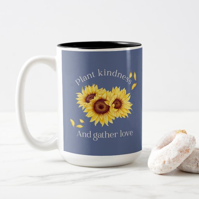 Tasse 2 Couleurs Musique à consistance de tournesol (Avec donut)