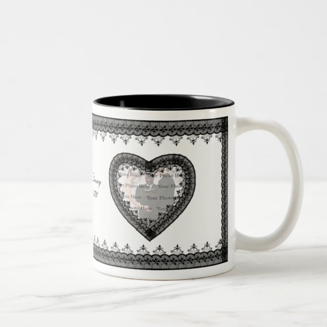 Tasse 2 Couleurs Musique à dentelle noire (Droit)