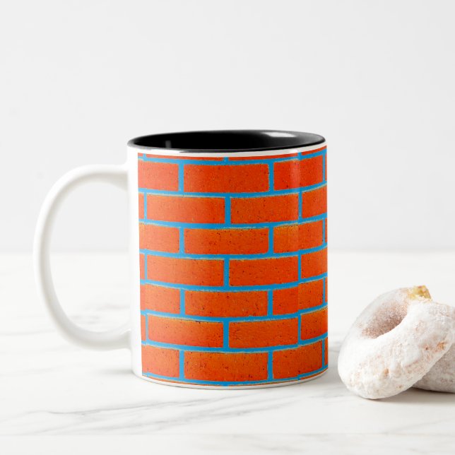 Tasse 2 Couleurs Musique à mailles de brique (Avec donut)
