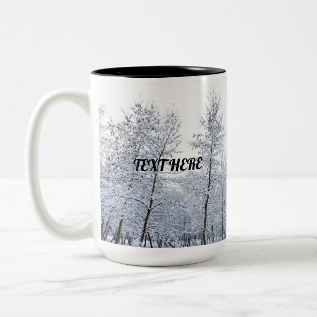 Tasse 2 Couleurs Musique à neige avec message personnalisé (Gauche)