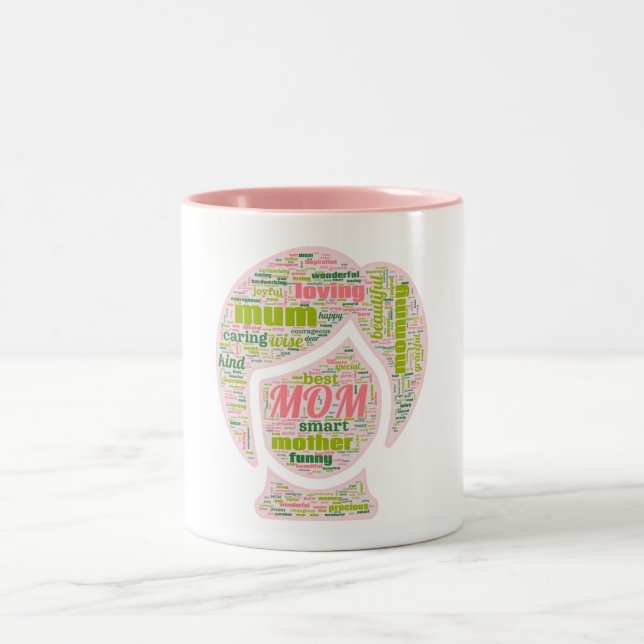 Tasse 2 Couleurs Musique avec impression - Word Cloud (Centre)