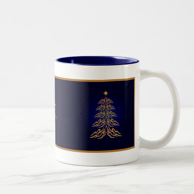Tasse 2 Couleurs Musique d'arbre de Noël Blue Bell (Droit)