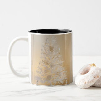 Tasse 2 Couleurs Musique d'arbre de Noël rustique