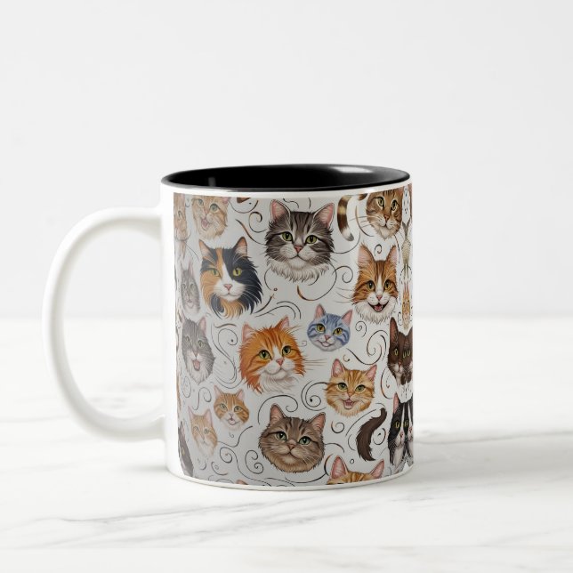 Tasse 2 Couleurs Musique de chat (Gauche)