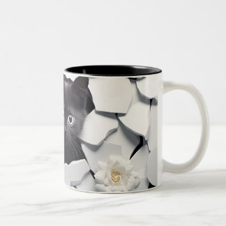Tasse 2 Couleurs Musique de chat noir 3D
