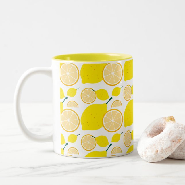 Tasse 2 Couleurs Musique de citron jaune (Avec donut)