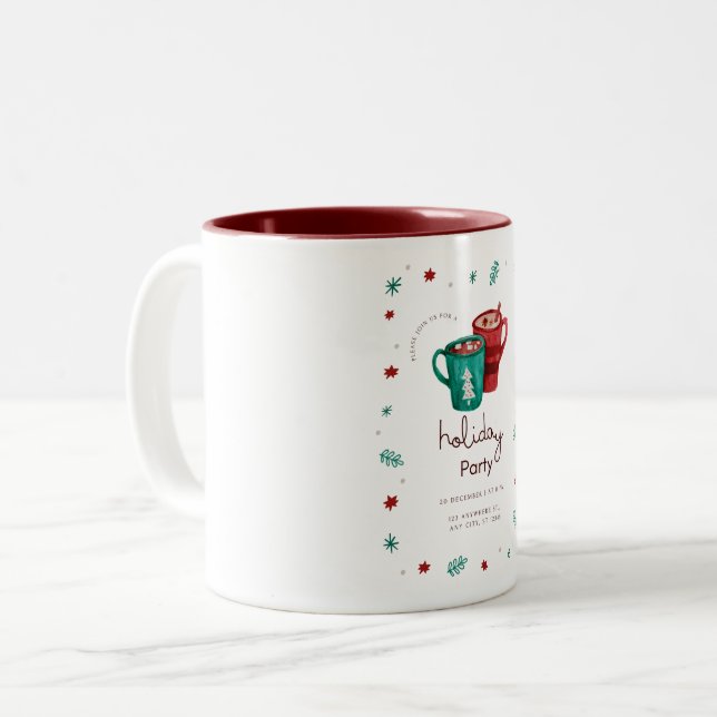 Tasse 2 Couleurs Musique de fête des fêtes (Devant gauche)