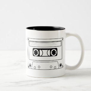 Tasse 2 Couleurs Musique de grunge à cassette rétro
