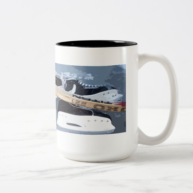 Tasse 2 Couleurs Musique de hockey (Droit)