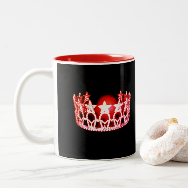 Tasse 2 Couleurs Musique de la Couronne rouge à Miss USA (Avec donut)