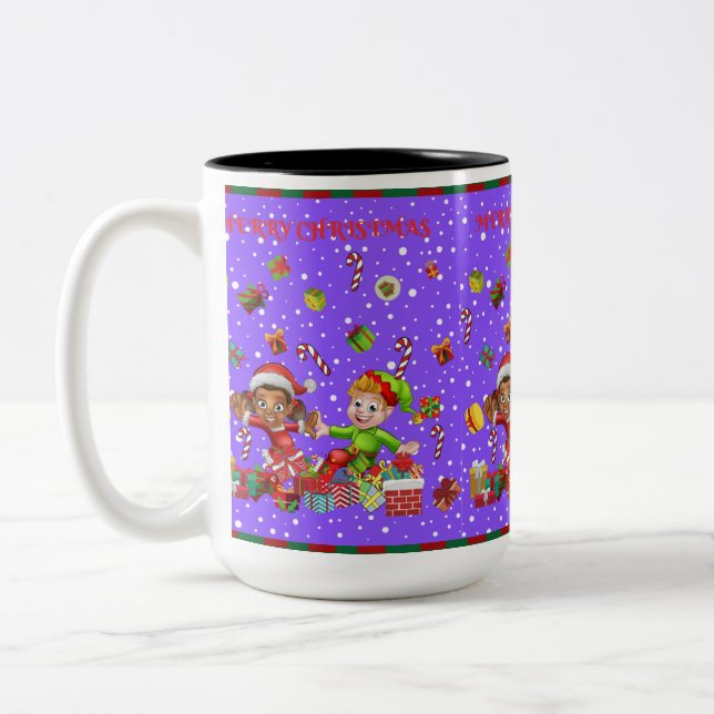 Tasse 2 Couleurs Musique de Noël (Gauche)