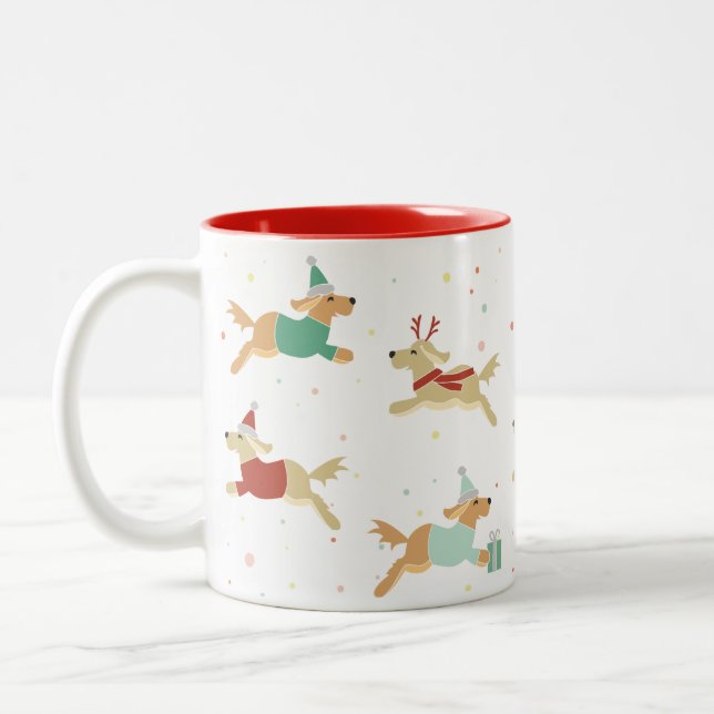 Tasse 2 Couleurs Musique de Noël d'or (Gauche)