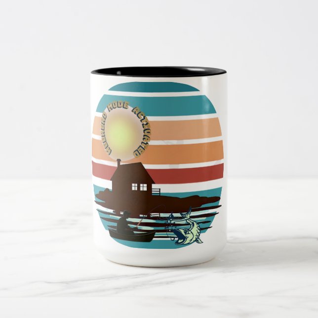 Tasse 2 Couleurs Musique de pêche du week-end (Centre)