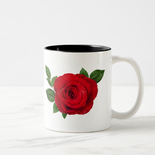 Tasse 2 Couleurs Musique de rose rouge (Droit)