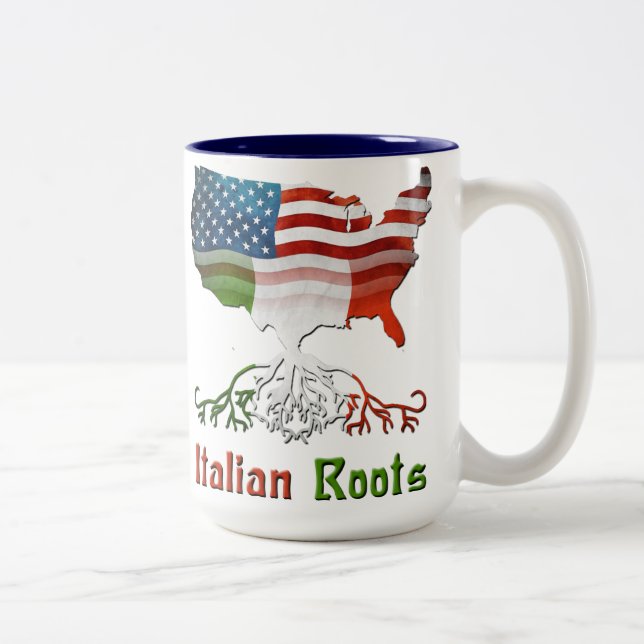 Tasse 2 Couleurs Musique des racines italiennes américaines (Droit)