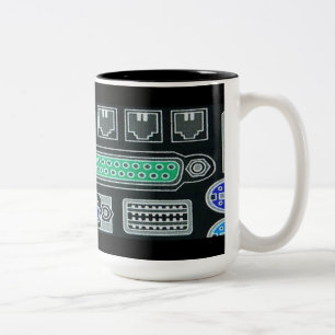 Tasse 2 Couleurs Musique du Motif d'entrée noir du Geek d'ordinateu