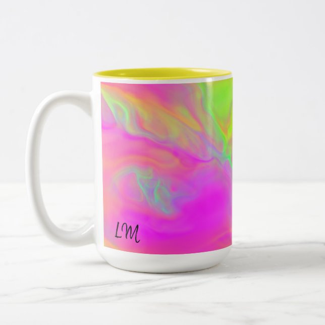Tasse 2 Couleurs Musique personnalisée de flux de néon (Gauche)