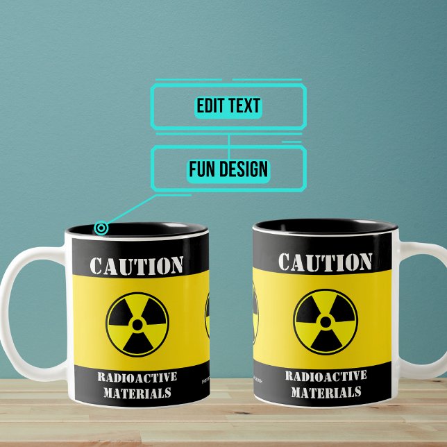 Tasse 2 Couleurs Musique personnalisée "radioactive" (Drink your toxic brew each morning, so to speak, using your "radioactive" coffee mug.)