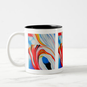 Tasse 2 Couleurs Musique rose et bleu, Georgia O'Keeffe,