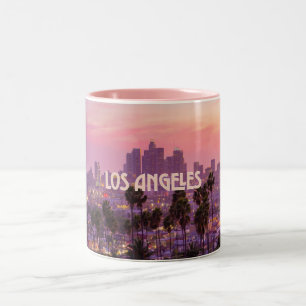 Tasse 2 Couleurs Musique Sunset de Los Angeles City Skyline