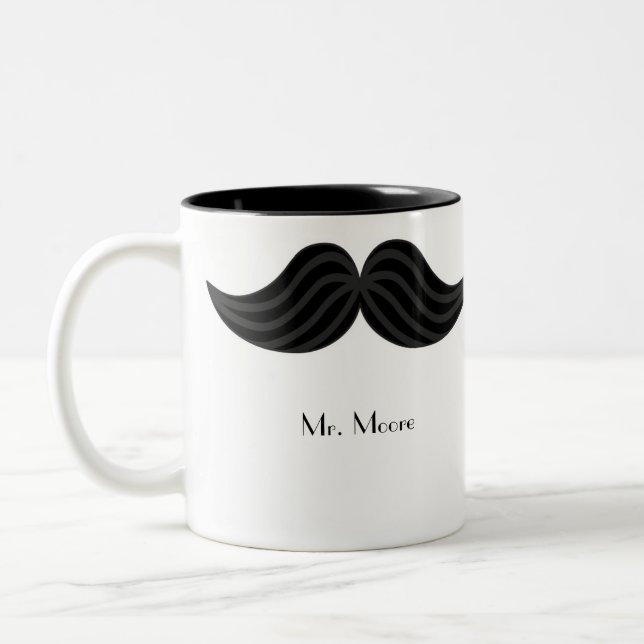 Tasse 2 Couleurs Mustache Groom dans la boue droitière (Gauche)