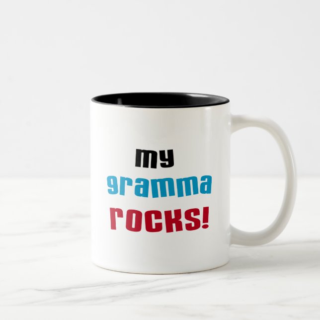 Tasse 2 Couleurs My Gramma Rocks T-shirts et cadeaux (Droit)