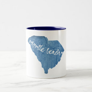 Tasse 2 Couleurs Myrtle Beach Caroline du Sud Grain de bois