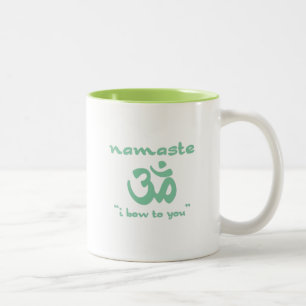 Tasse 2 Couleurs Namaste - Je vous salue (en vert)