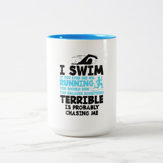Tasse 2 Couleurs Natation - Je nage (Centre)